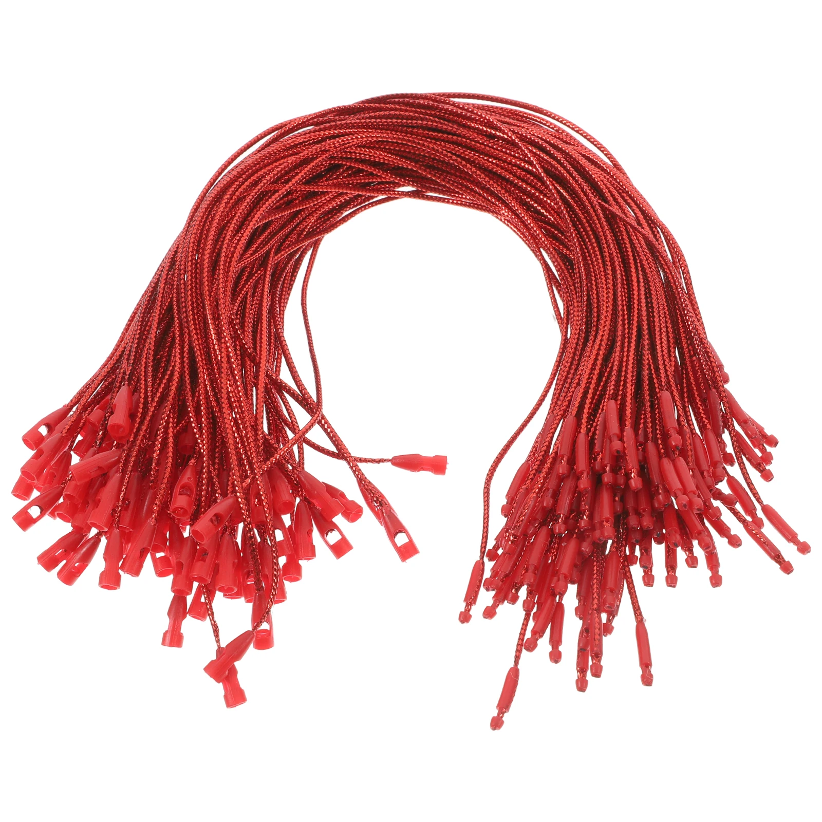 

100Pcs Christmas Ornament Hangers String Snap Closure Rope for Secure Decoration Hanging No Knots Needed Golden