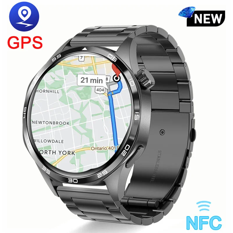 

2025Новые Смарт-часы для мужчин Часы 5 Pro 1,53 дюйма AMOLED HD Экран Bluetooth Вызов GPS Траектория NFC Сердечный ритм Компас Смарт-часы