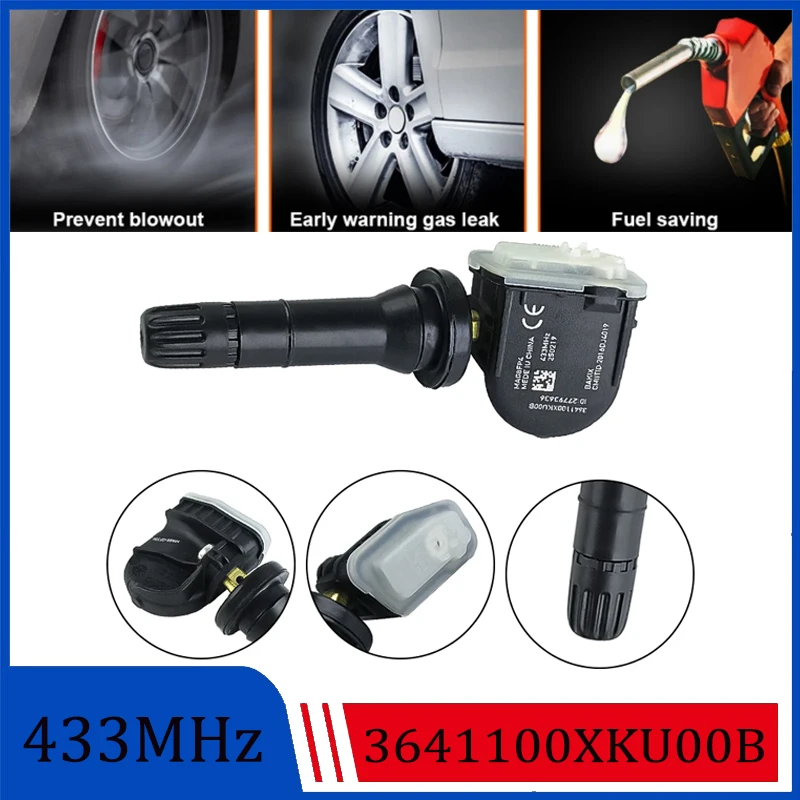 

Set of 1/2/4pcs 3641100XKU00B Black Car Tire Pressure Monitor Sensor Fit for Great Wall Wingle C30 5 6 7EV 2018-2020 433MHZ TPMS