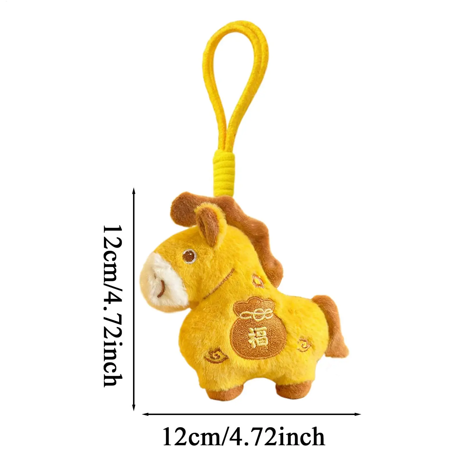 Koń Pluszak Zawieszka Błogosławieństwo Lalka Chiński Motyw Pluszowy Brelok ze Smyczą na Boże Narodzenie Nowy Rok Wiosnę