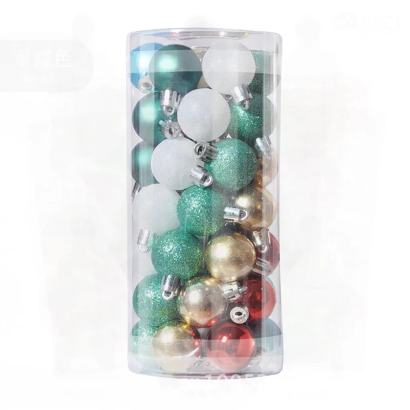 

3cm 48pcs Electroplated Ball Set for Christmas Tree Decoration Green Blue White Red Gold - Modern Minimalist Plastic PS Balls