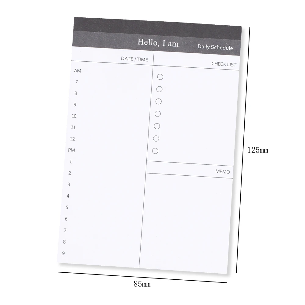 Korean Daily Schedule Planners Note Memo Pad Checklist To do Message Agenda Mini Notebooks Journal Notepad Girl Study Stationery