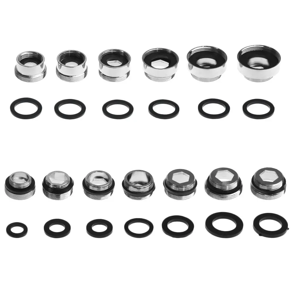 With washer Metal Water Purifier Accessories Water Saving Adaptor Outside Thread Tap Aerator Connector Kitchen Faucet