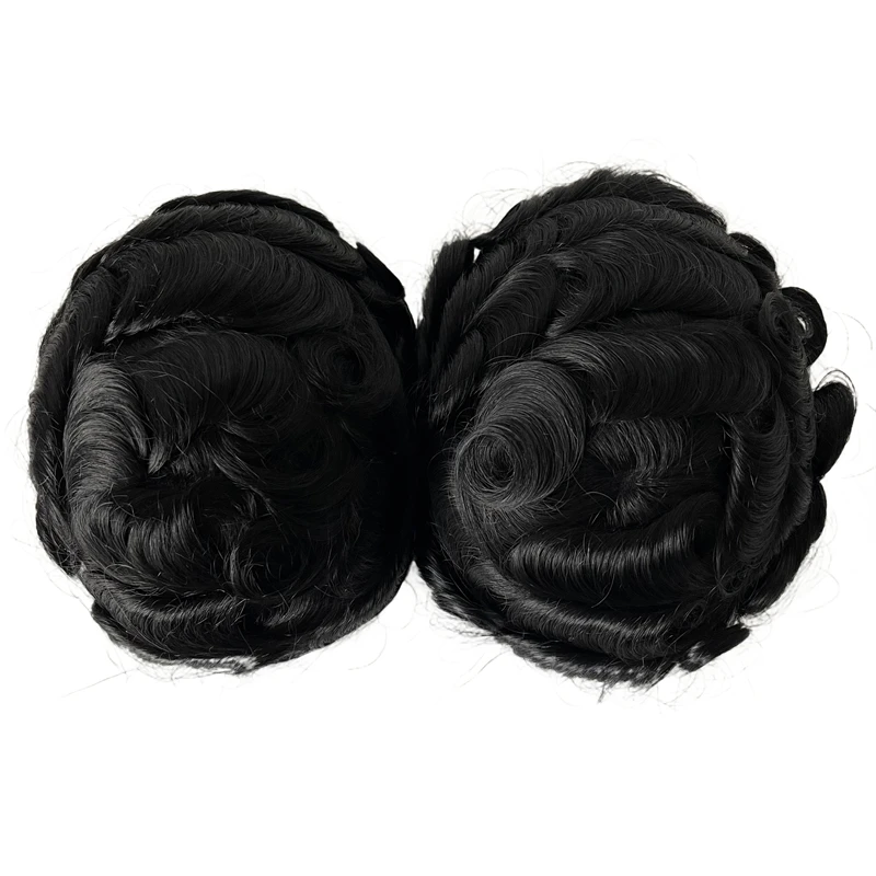 أنظمة الشعر البشري ريمي # 1 لون 8x10 بوصة معقود الجلد الرجال الشعر المستعار #5