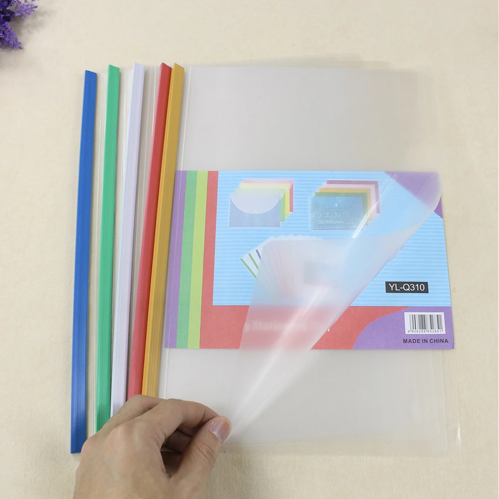 

10Pcs Plastic Report Folder Transparent Slide Clamp A4 Document Organizer Non Slip Locking Bar Paper Holder