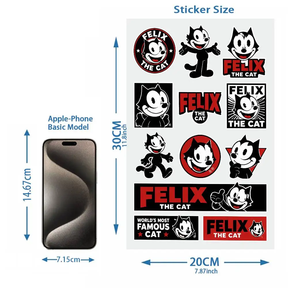 Classic Old School Mascot Cat Vehicle Decal Vinyl Motorcycle Sticker Waterproof Helemt Front Windshield Fuel Tank Scooter Decal