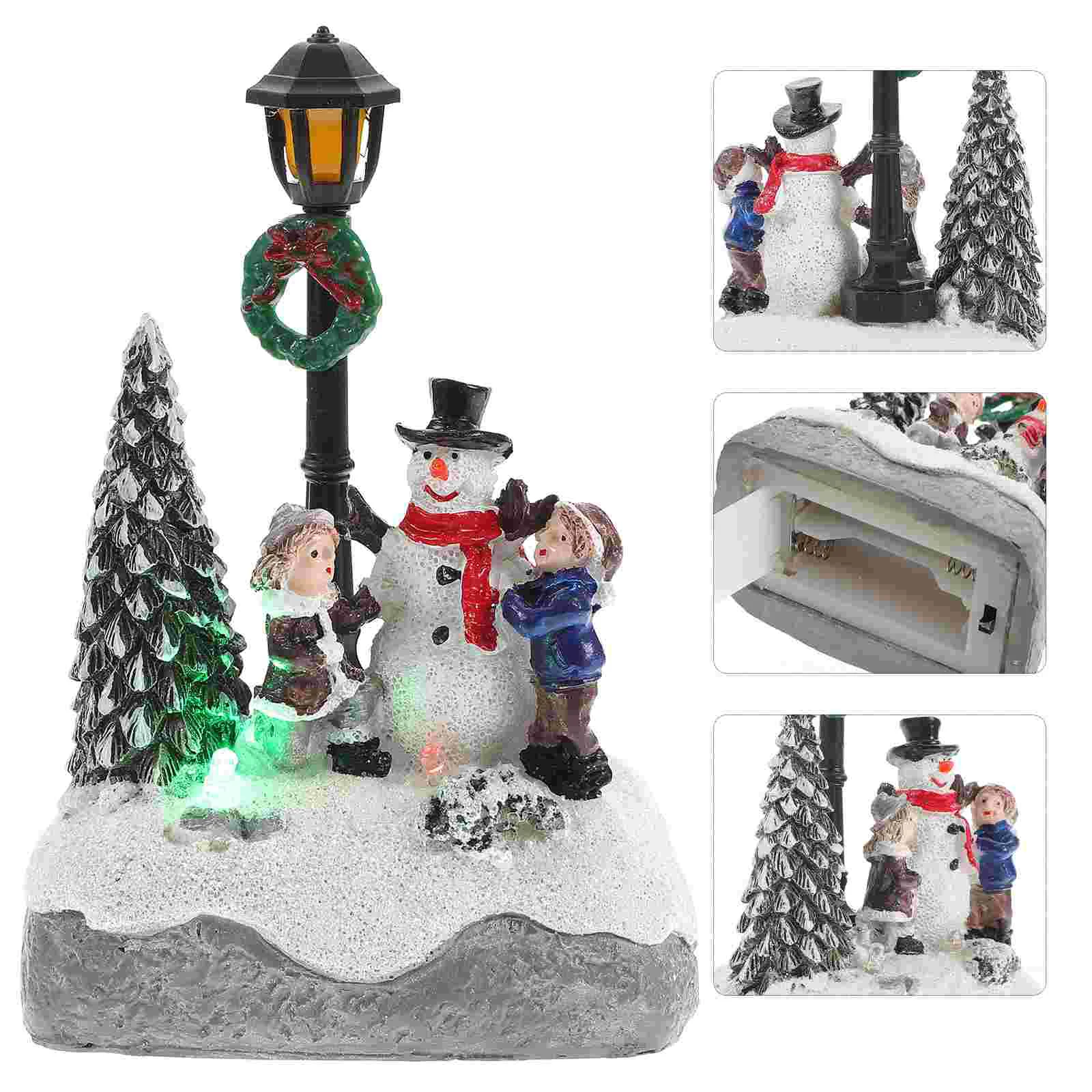 

Glowing Resin House Christmas naments Miniature Landscape Accessories Home Decor Figurines Miniatures Craft Gifts