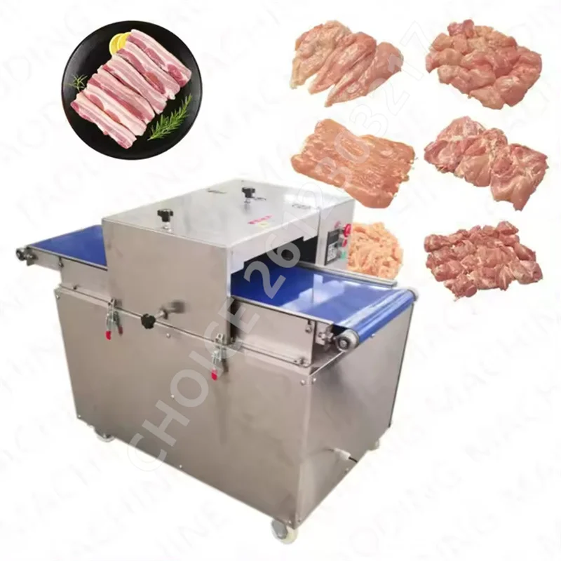 

110V 220V Fresh Meat Cuber Dicer Pork Dicing Machine Meat Strip Cutter Cutting Automated Beef Slicer Brisket Cutting