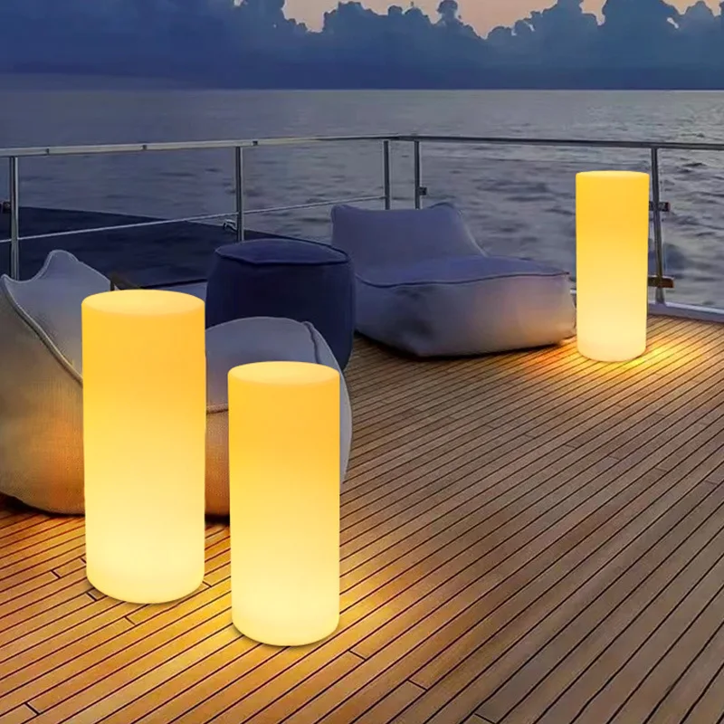 Cylinder Landscape Garden Light Villa Outdoor Waterproof Floor Light Outdoor Solar Garden Decorative Street Light
