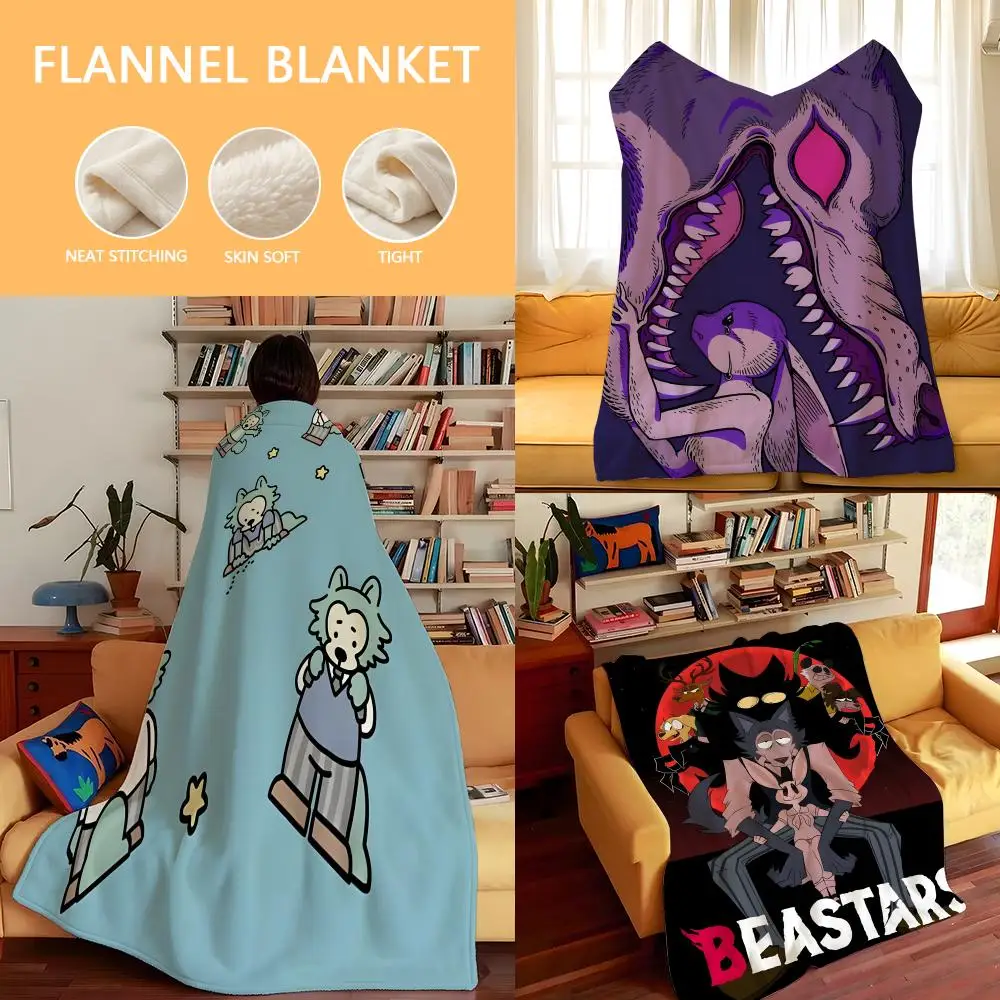 Anime B-Beastars Throw Flannel Cozy Print Blanket, Portable, Durable  Machine Washable cute Cool