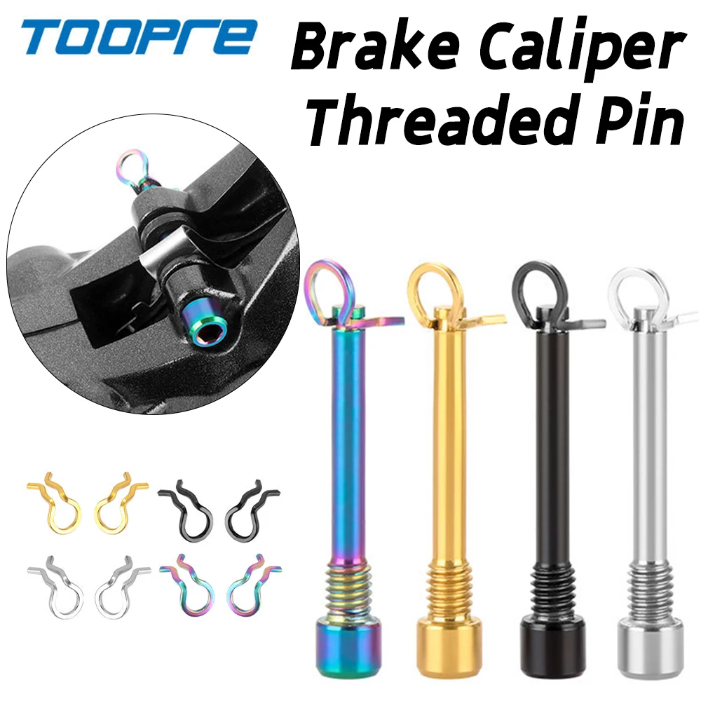 

TOORPE 2PCS Brake M4 Threaded Pin Mountain Bike Titanium Alloy Oil Disc Pin XT XTR To Pad Pin Screw Fixed Spring