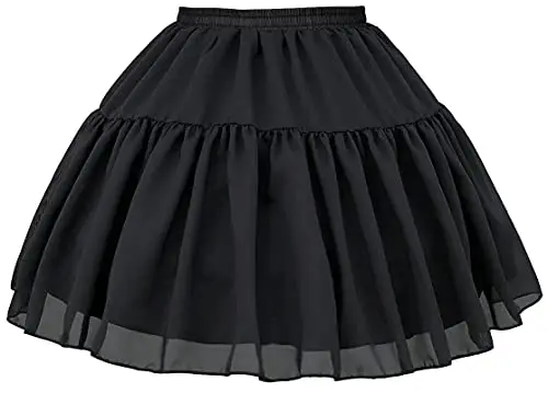 Girls Lolita Underwear Cosplay Petticoats Underskirt Half Slips Elastic Waist Chiffon Skirt