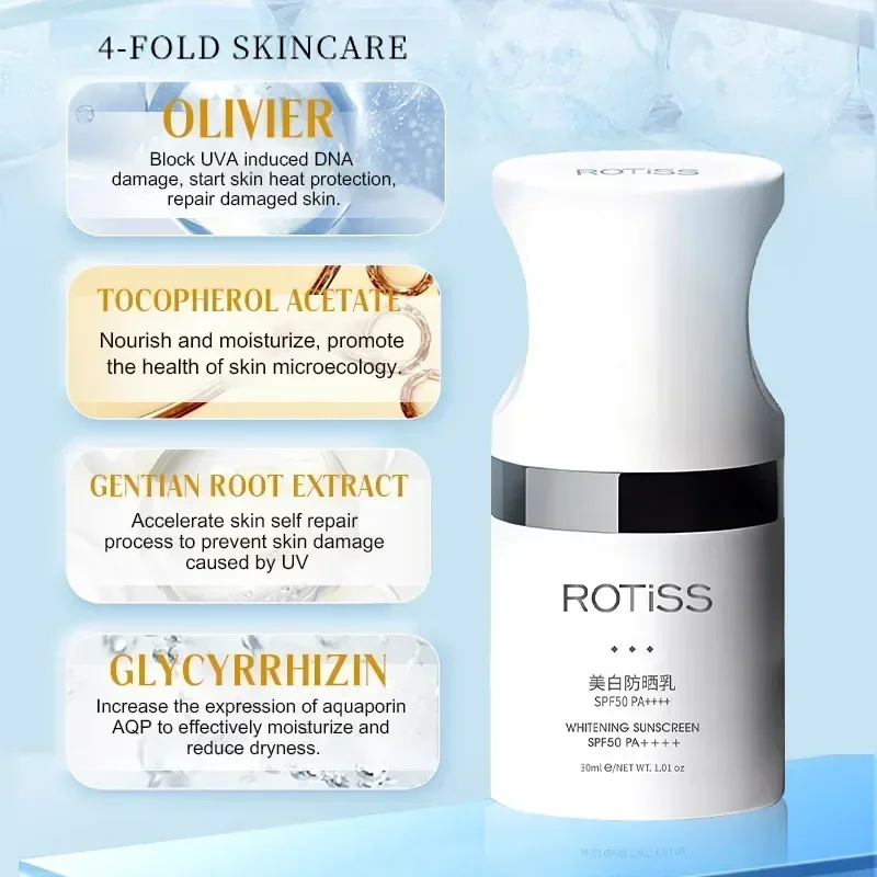 

ROTiSS High SPF 50+ Sunscreen Cream, Waterproof & Long-lasting, Daily Protection for Face & Body, Suitable for All Skin Types