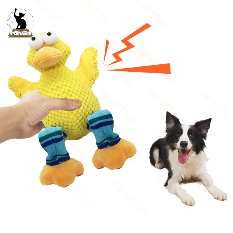 Duck Shape Chew Toys for Dogs, Bite Resistant Squeaky Toys, Funny Pets Training Toys, Small and Large Dogs