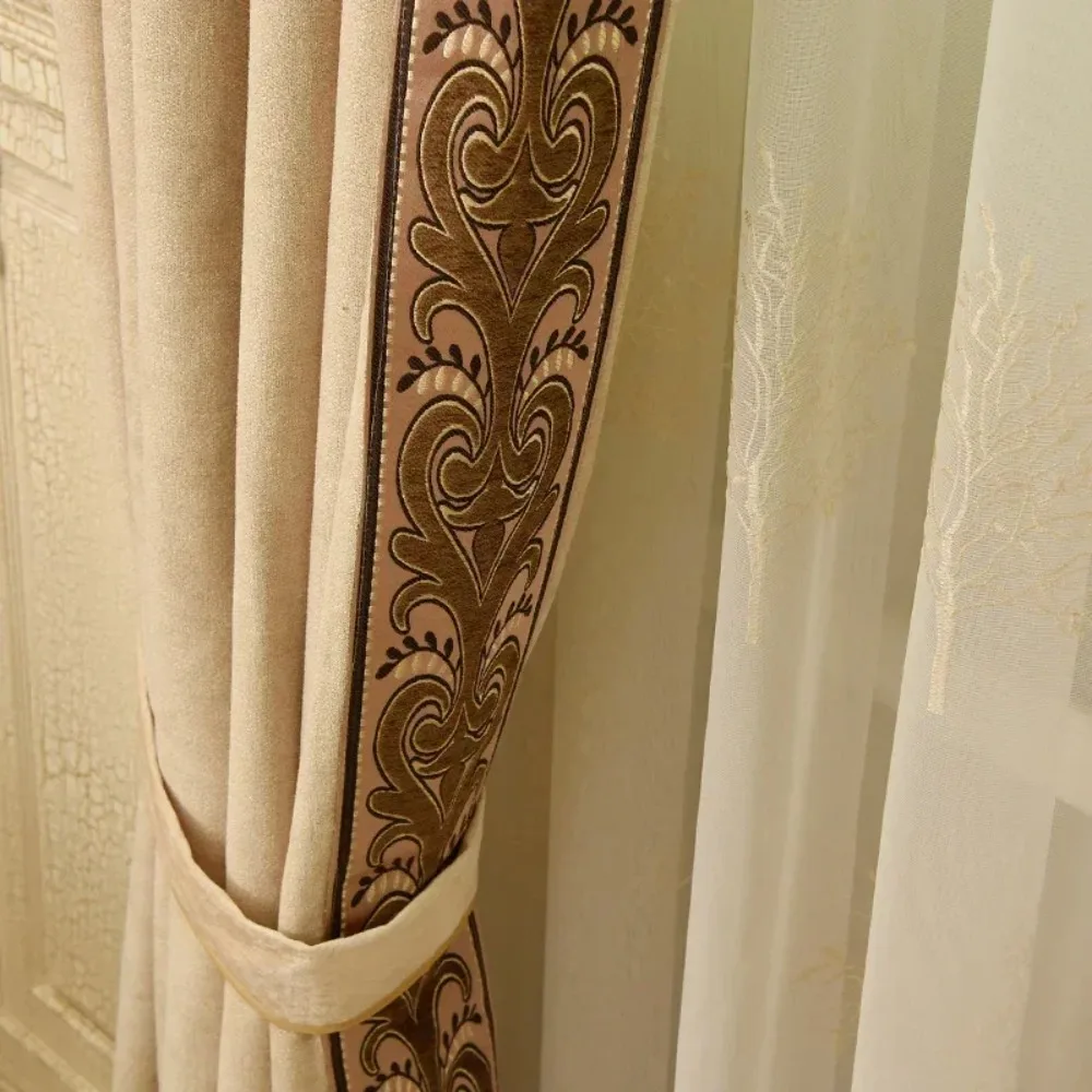 High Grade Garden Versatile Curtains Simple Modern Blackout Floor Curtains Curtains for Living Dining Room Bedroom Custom Size