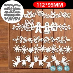 Christmas Snowman Bell Flower Metal Cut Dies Stencils for Scrapbooking Stamp/Photo Album Decorative Embossing DIY Paper Cards