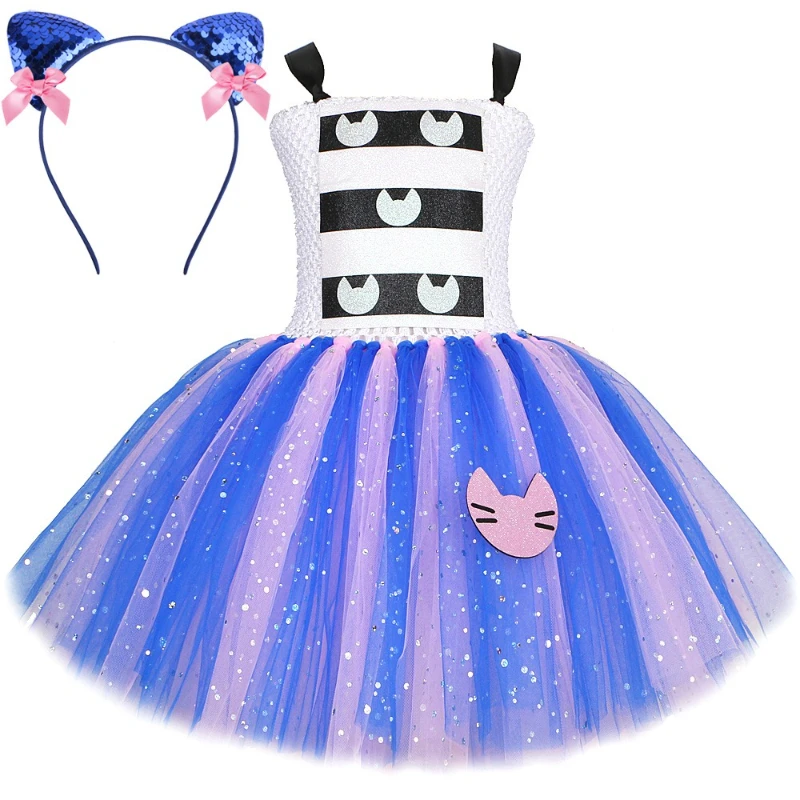 Girls for Gabby’s Dollhouse Tutu Princess Dress Birthday Party Dress Up Clothes Toddler Kids Halloween Kitten Gabby Cat Costumes