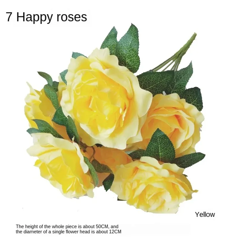 Home Artificial Simulation Orange Yellow  Hydrangea Rose Flower Living Room Window Decor Fake Flowers Wedding GuideScene Decor