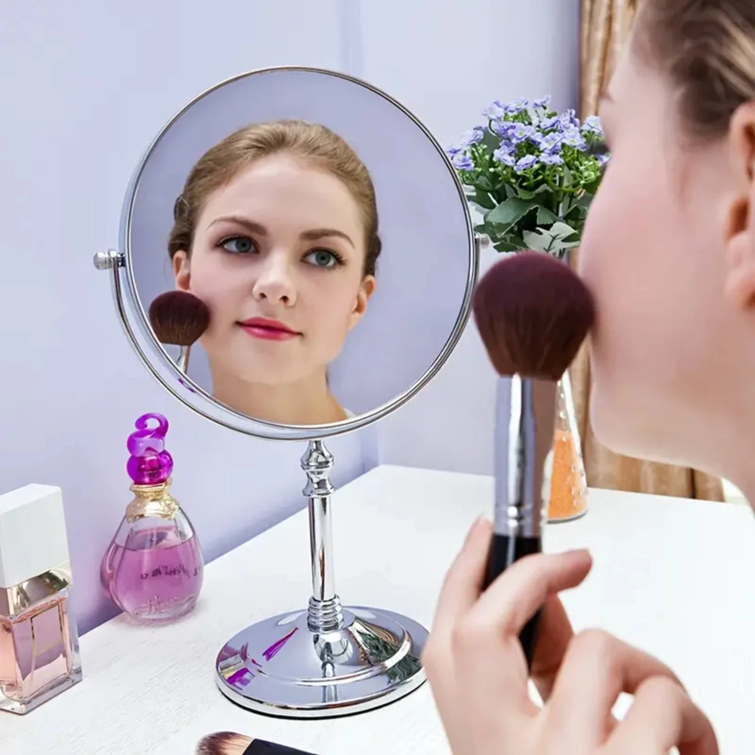 8 Inch Magnifying Makeup Tabletop Mirror Double Sided Vanity Cosmetic Mirror 10x Travel mirror Cc mirror Cute hand mirror Miror