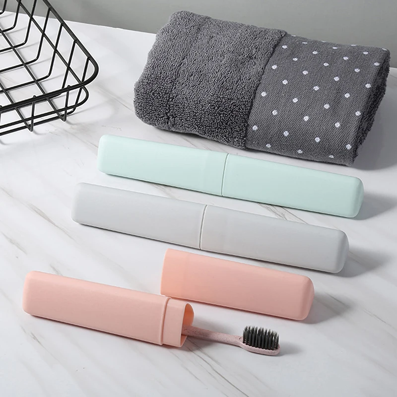 Fashion Travel Portable Toothbrush Box Solid Color Simple Toothbrush Protect Tube Bathroom Accessories Storage Dust-proof Cover