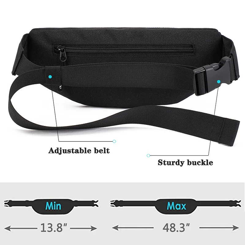 TINYAT Men Waist Bag Pack Purse Casual Large Phone Belt Bag Pouch Women\'s Canvas Travel Phone Bag Fanny Banana Bag Hip 4 Pockets