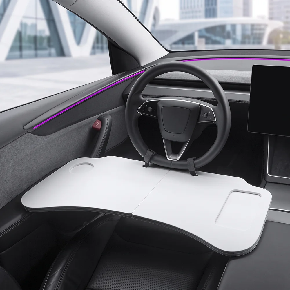 Car Tray Table Computer Desk Mount Stand Eat Work Car Steering Wheel Dining Table Bracket For Tesla Model 3/Y Juniper Highland