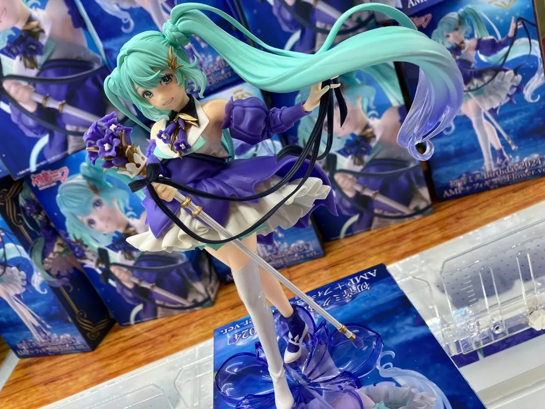 Figurine d'anniversaire Hatsune Ata ku, fleur Ver, 2024 TAITO AMP-Poupées en PVC à Collectionner, Modèle d'Anime Original, Cadeaux d'Ornement, 21cm