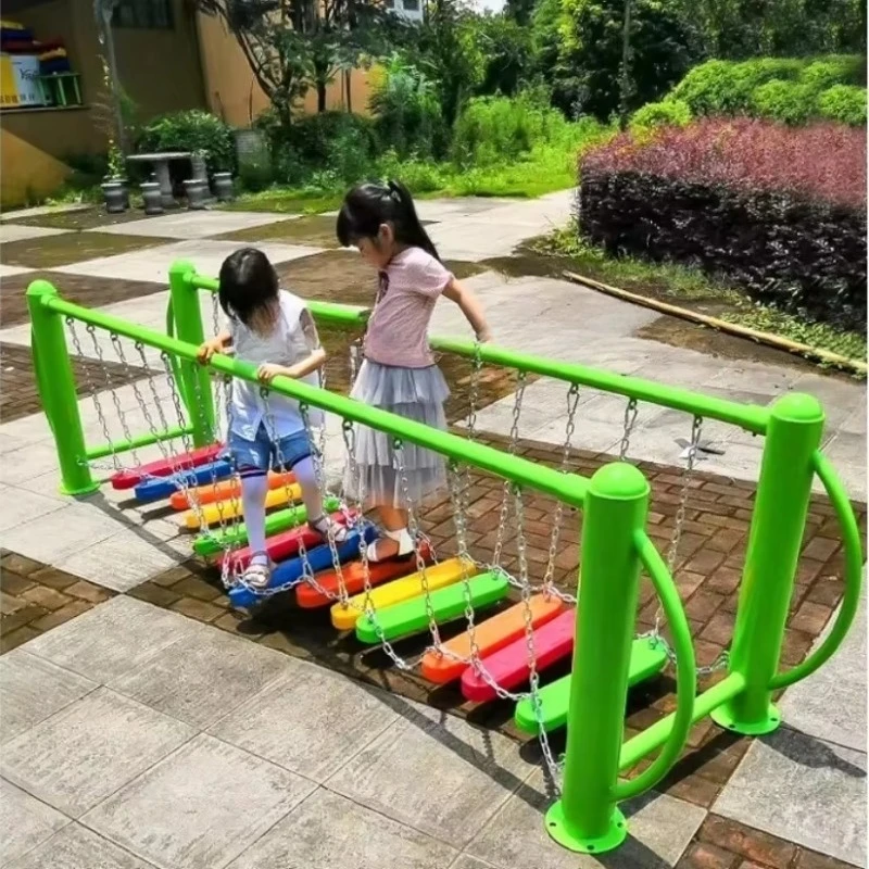 Kids Outdoor Indoor rainbow Pillars Step Rope Adventure