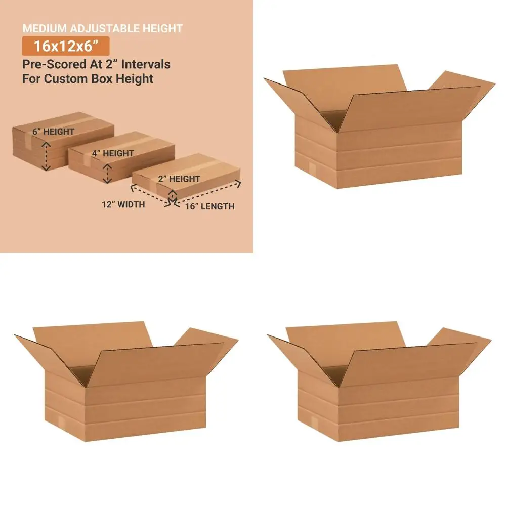 

25-Pack Large 16x12x6 Cardboard Moving Boxes for Shipping, Packing, and Storage