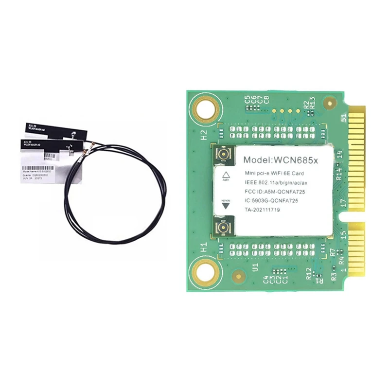 NFA725 NFA765 WCN685 WiFi Module WIFI6E AX6000 2.4G 5G 6G بلوتوث 5.2 Mini PCIE بطاقة WiFi لاسلكية مع هوائيات-ABVP