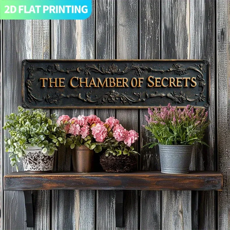 2D Flat Surface - A 2D flat single-piece metal sign featuring a retro-designed 