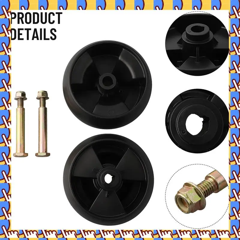 

A79I 2Pcs DECK WHEELS 5Inch Deck Wheels And Axle Bolts For Hustler/Toro Ride On Mowers Garden Machine