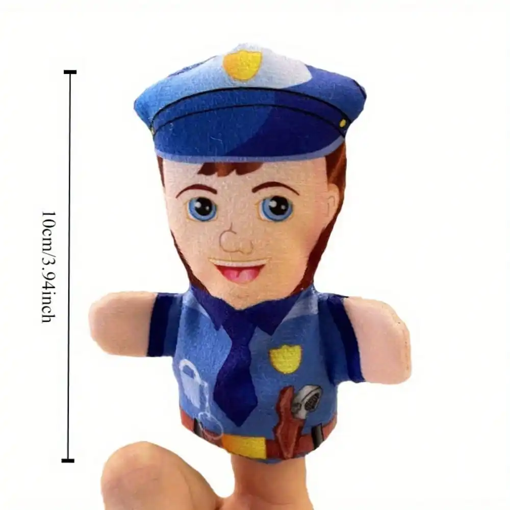 3pcs Career Finger Puppets Soft Fabric Plush Toys, Farmer Police Chef Doctor Nurse Scientist Role Play Toy, Educational Storytelling Props for Kids Bedtime, Montessori Interactive Learning Gifts