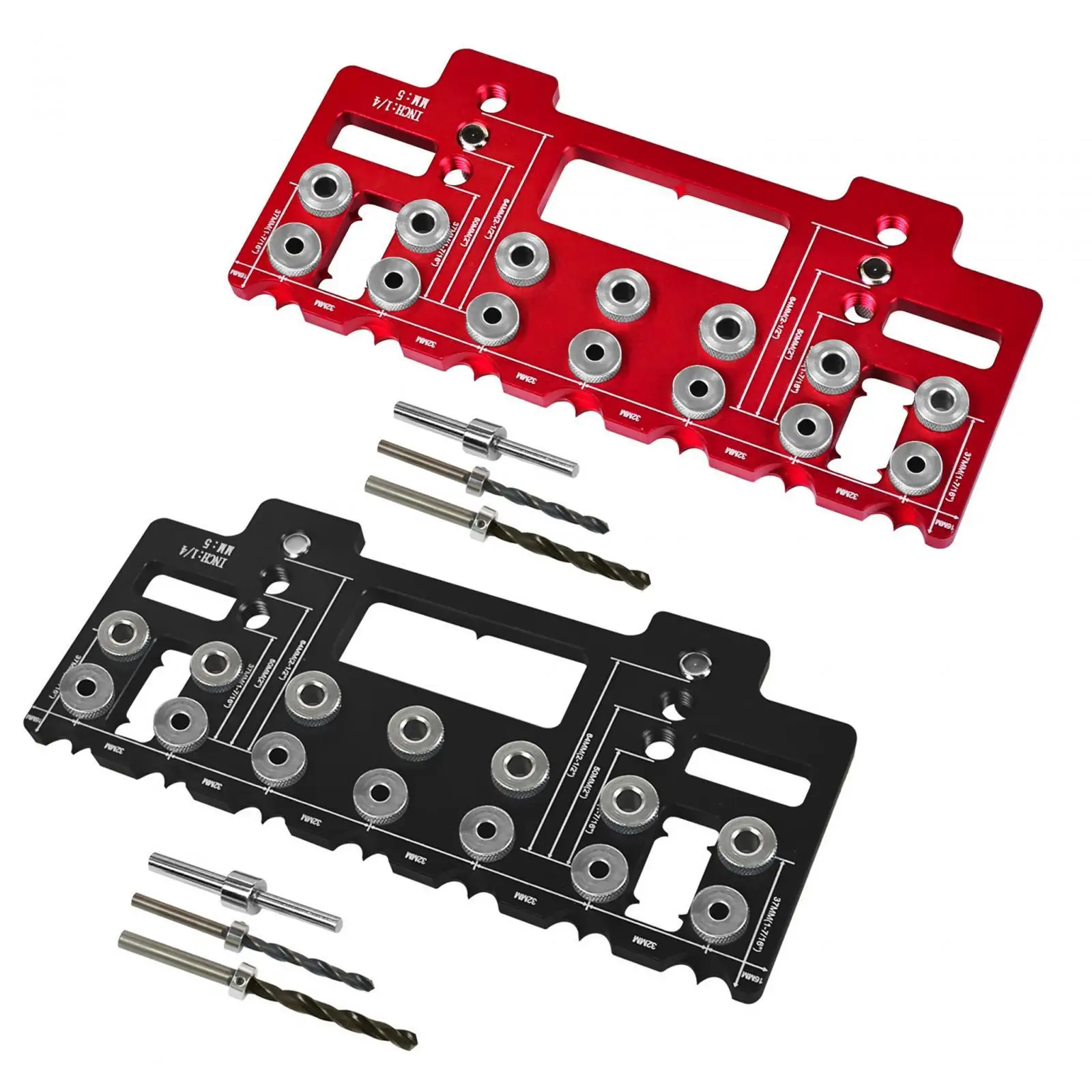 Shelf Pin Jig Drill Guide Template Cabinet Bookshelf 1/4 5mm Shelf Pin Punching