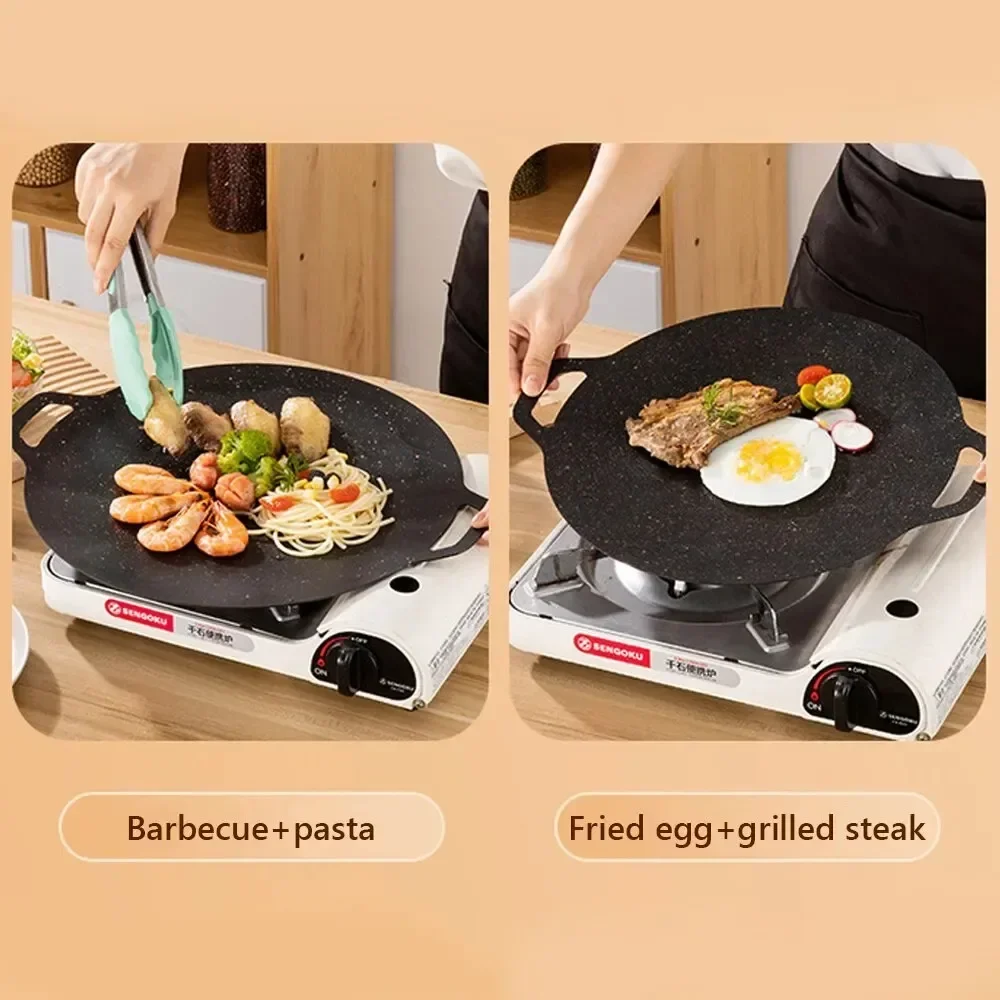 BBQ Pot Multi-Griddle Iron Plate Korean Barbecue Grill Grill Pan Korean Metal Grill Pan Outdoor Portable Induction Cooker