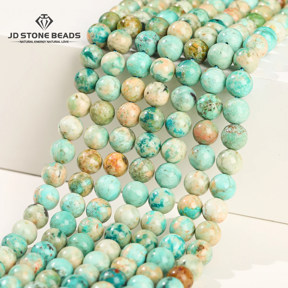 

Genuine Natural Stone light Green Chrysocolla Bead Round Loose Spacer Bead for Jewelry Making DIY Bracelet Necklace Accessory