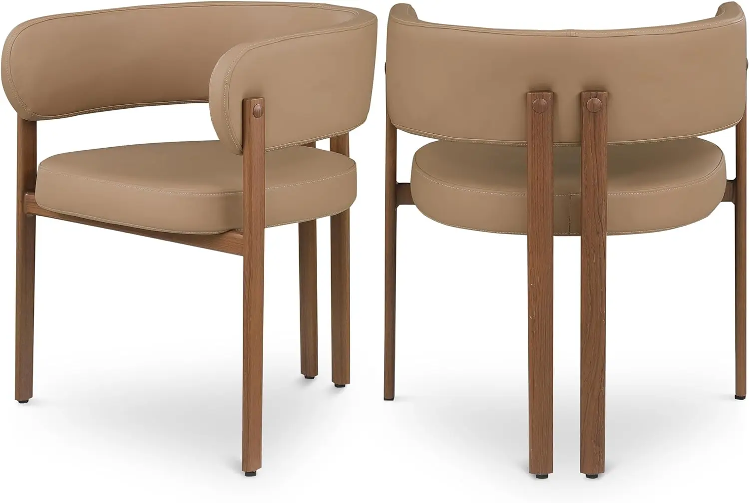 

Meridian Furniture Gideon Collection Modern | Contemporary Dining Chair with Soft Vegan Leather, Wood Look Metal Frame