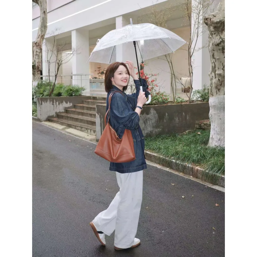 

Trendy Casual Soft Pu Women's Handbags Solid Color Large Capacity Female Shoulder Bag Retro Tote Bag for Commute Shopping