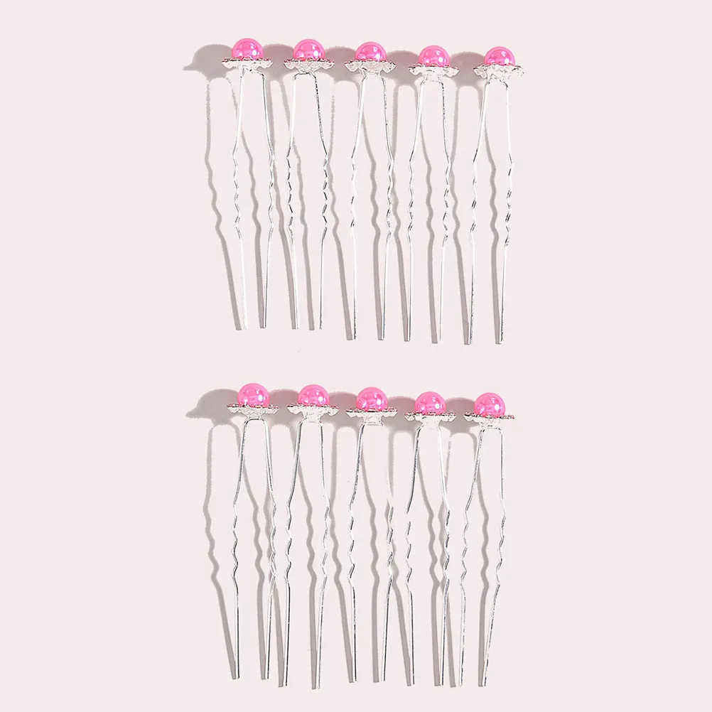 

20Pcs Pearl Hairclip U Shaped Hairpin for Women Fashion Headdress Gift for Family Friends Daily Wear Party Wedding Pink