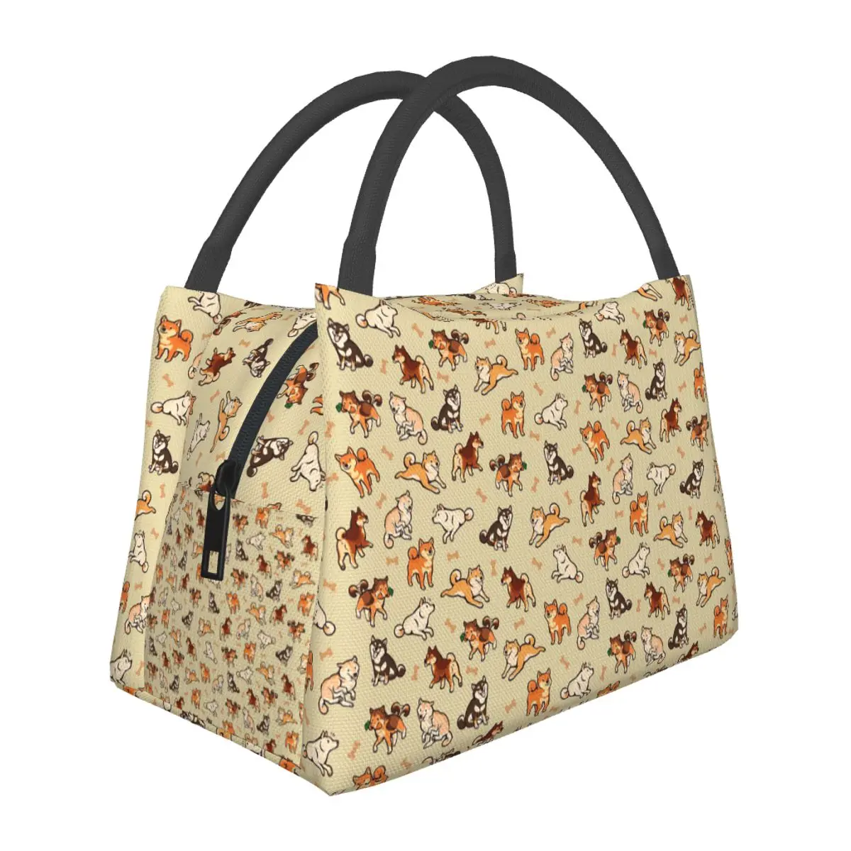 Shiba Inu Lovely Cute Dogs In Cream Lunch Bag for Women Bento Storage Food Boxes Container Cooler Thermal Lunch Box Tote