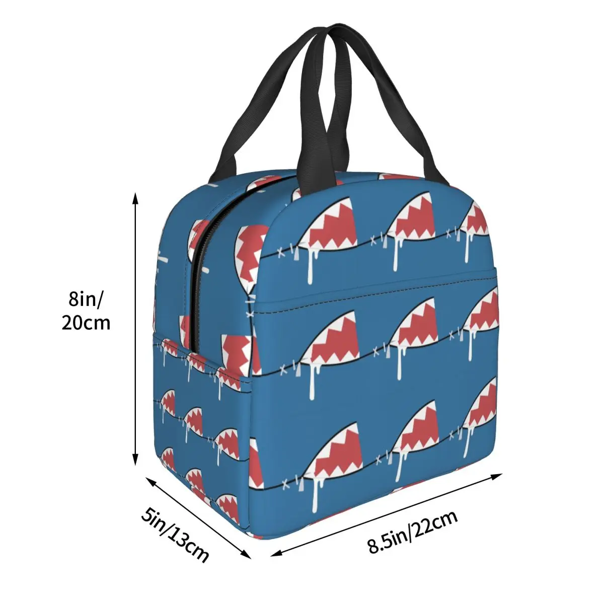 Gawr Gura Shark Mouth Insulated Lunch Bag for Women Children Portable Food Boxes Thermal Lunch Box Tote