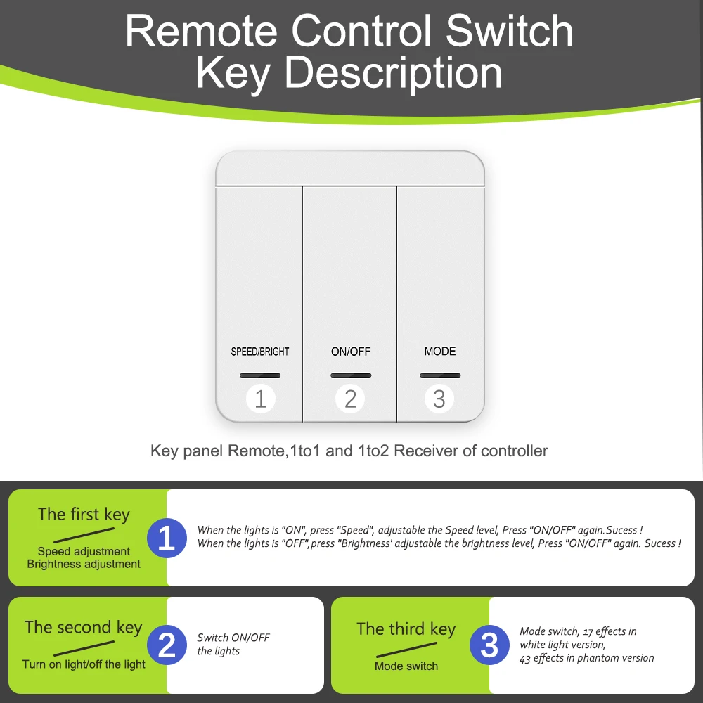 LED Strip Dimmer Controller Panel reflusso Pixel Controller per WS2811 White/Warm White Running Water Flowing Horse Race Strip