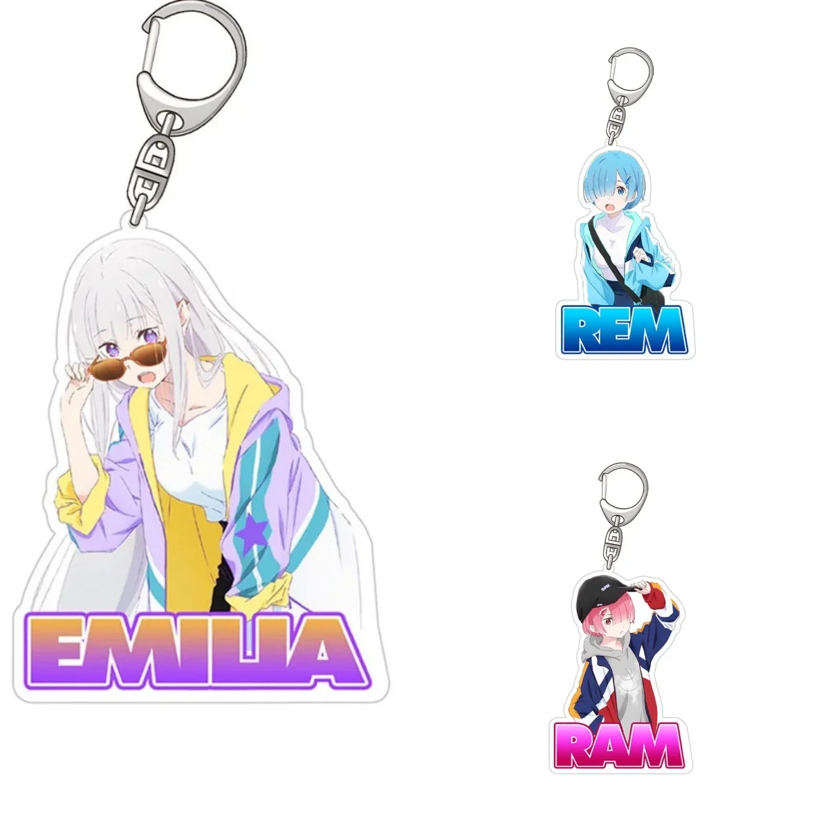 6cm Re:ZERO -Starting Life in Another World Acrylic Keychain Characteristic Characters Ornament Accessories Collection