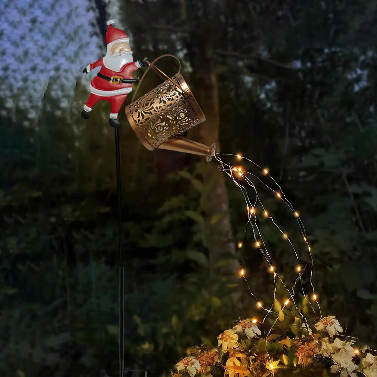 

Solar Santa Watering Can Light Solar Santa Kettle Light for Park Porch Patio