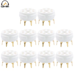 10pcs K8A PCB Mount 8 Pin Octal Ceramic Tube Sockets For 6P3P 6SN7 6N8P 6N9P 5Z3P 5Z4P 6550 KT88 Vintage Hifi Audio Tube AMP DIY