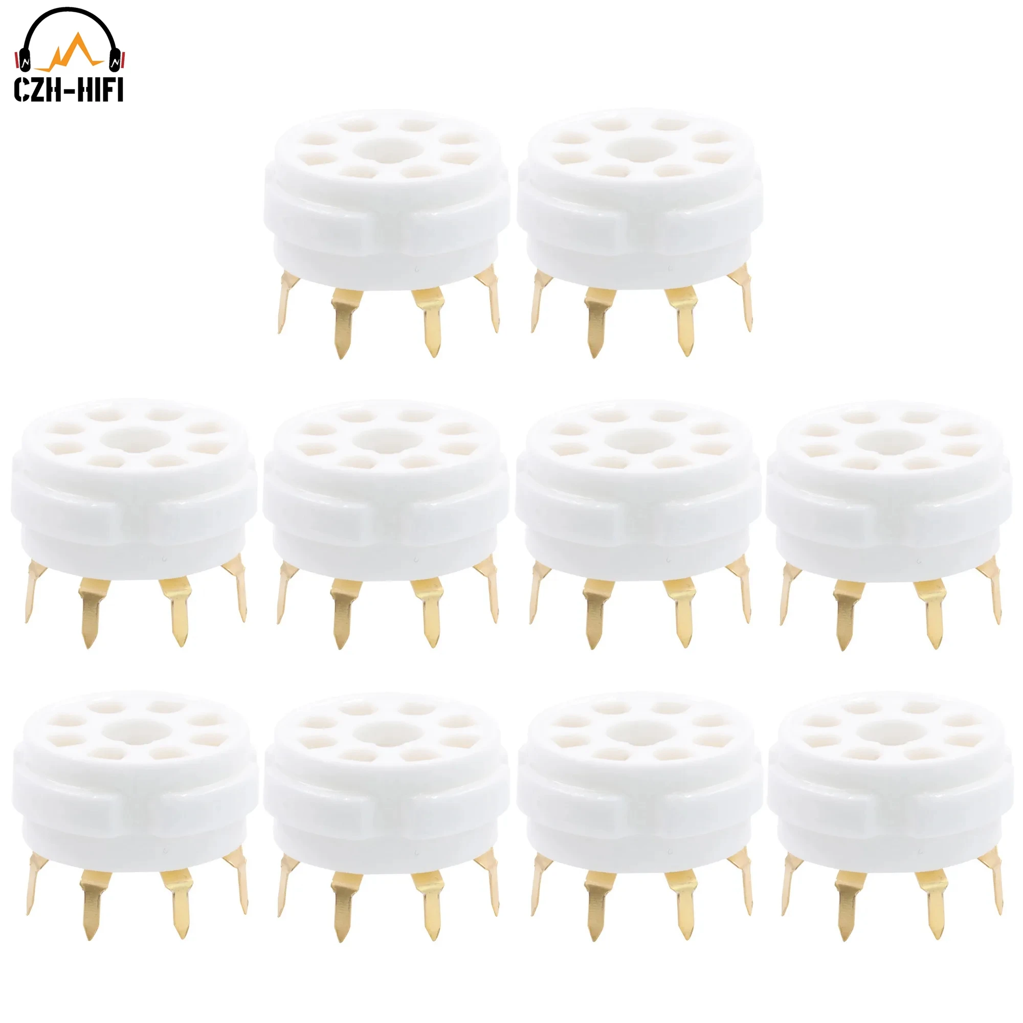 10szt K8A PCB Mount 8 Pin Octal Ceramic Tube Sockets For 6P3P 6SN7 6N8P 6N9P 5Z3P 5Z4P 6550 KT88 Vintage Hifi Audio Tube AMP DIY