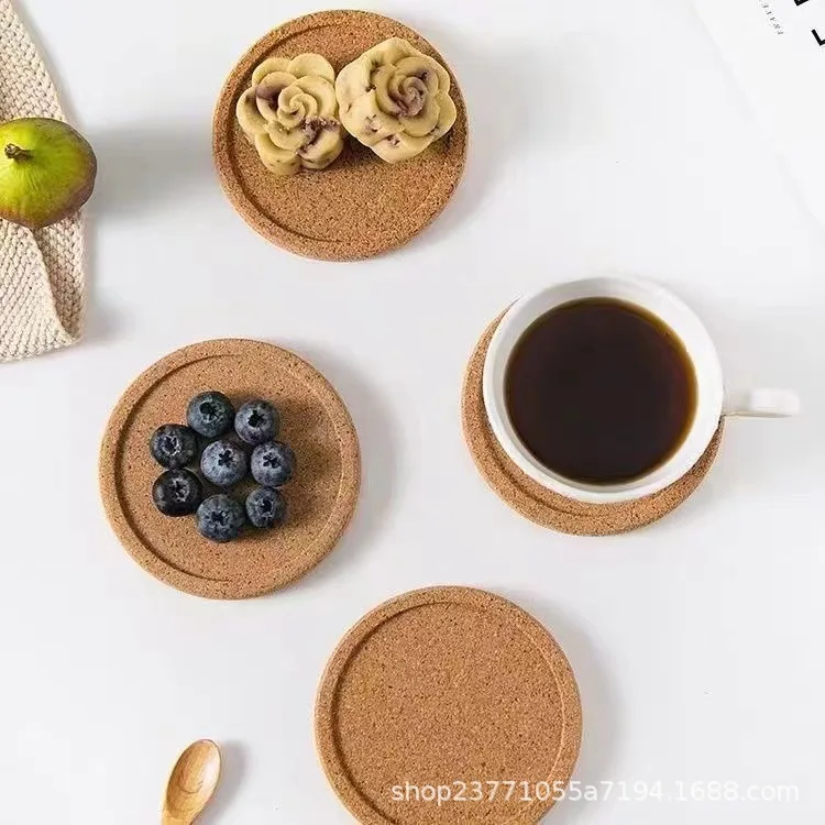 

Cork Potholder Absorbent Drink Mat Coaster for Drinks Kitchen Use Office Desk Tea Cups Iced Coffee Table Hot Cold Beverages