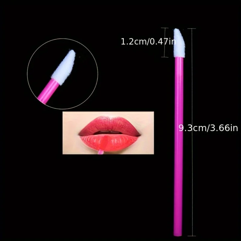 50Pcs Cosmetic Lip Makeup Brush Set, Portable Multi‑Color Disposable Applicators for Lipstick Lip Gloss