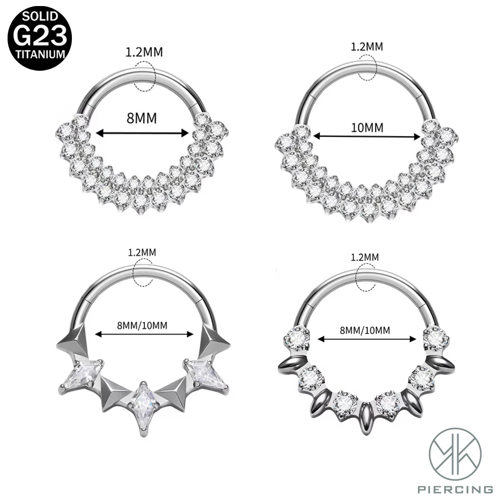 G23 Titanium Hinged Segment Hoop Multi Part Spike Combination Nose Ring Septum Piercing For Ear Cartilage Helix Tragus Lip