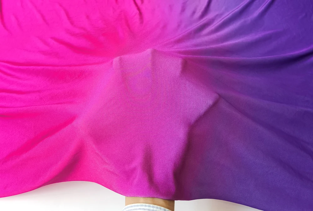 1 Meter x 1,5 Meter Graduell verlaufender Ombre-Strickstoff aus Spandex für Trainingskleidung und lateinamerikanische Tanzbekleidung – Detail 29